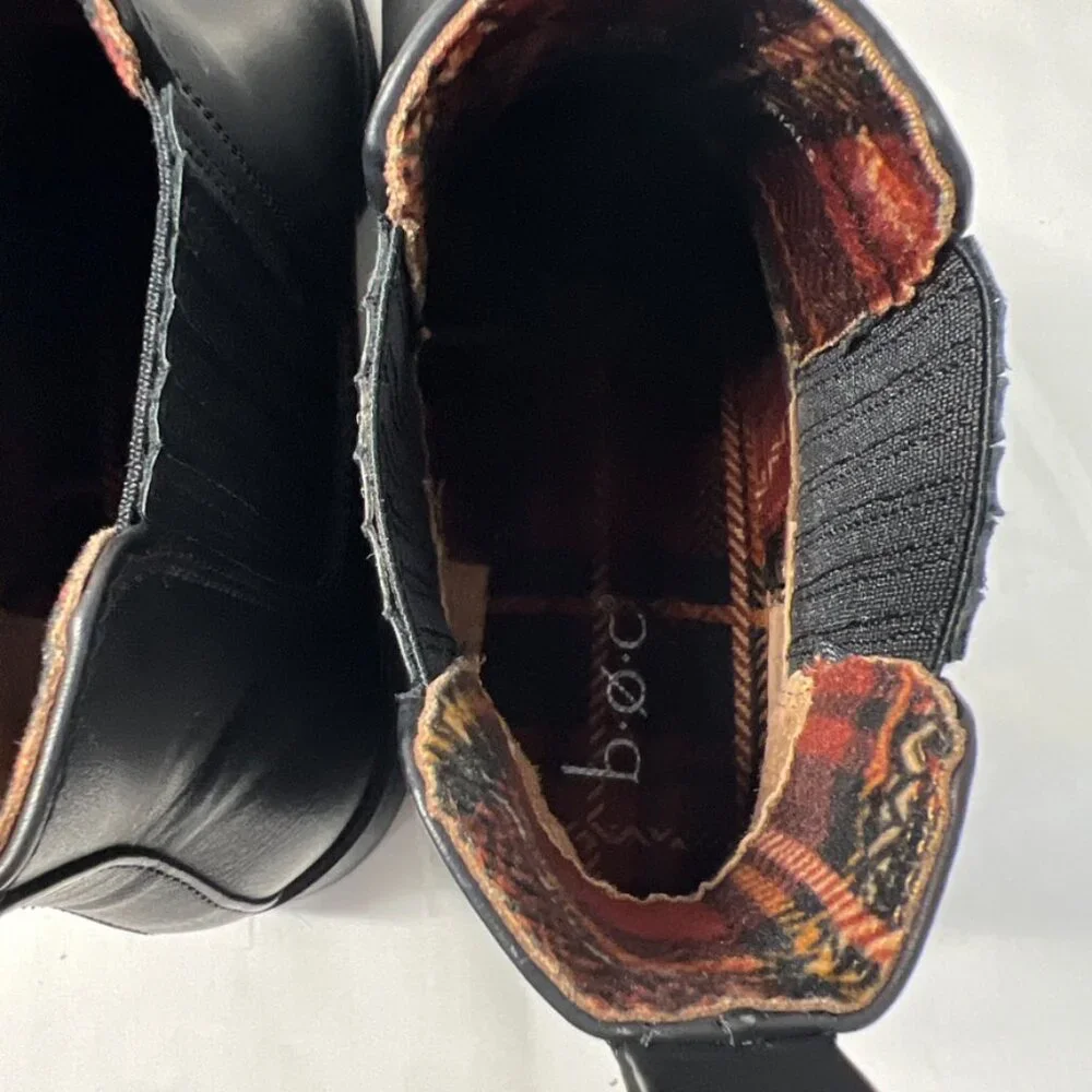 b.o.c. Black Ankle Booties elastic Sides Pull on Durable Soles New - Picture 3 of 10